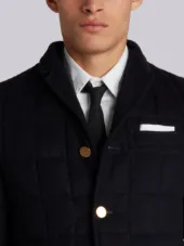DOWNFILLED CLASSIC SINGLE BREASTED SPORT COAT IN NAVY CASHMERE