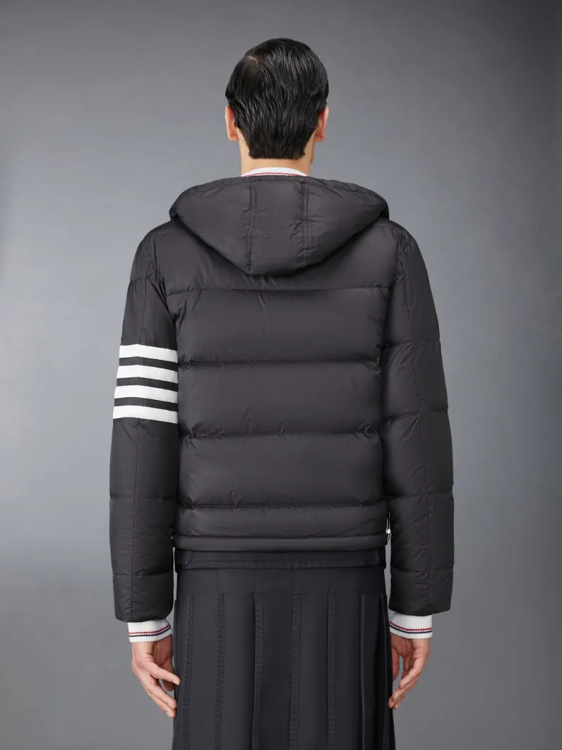 Downfilled Nylon 4-Bar Bomber Jacket