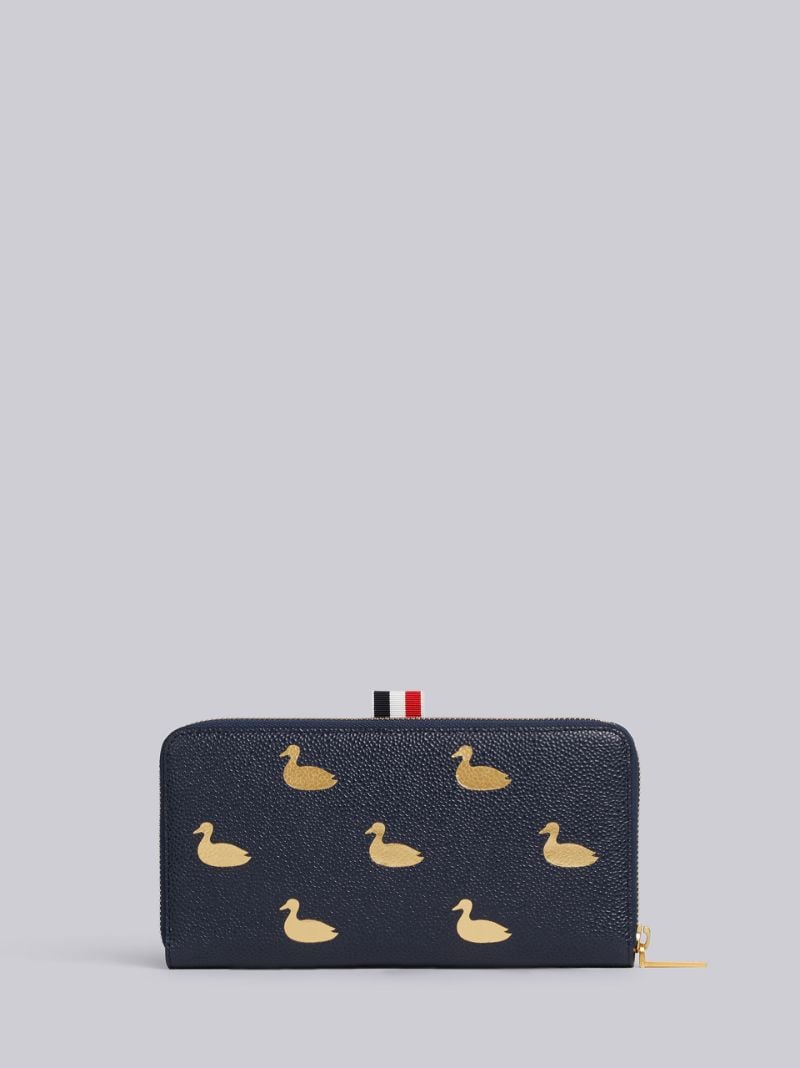 Duck Embossed Navy Long Wallet