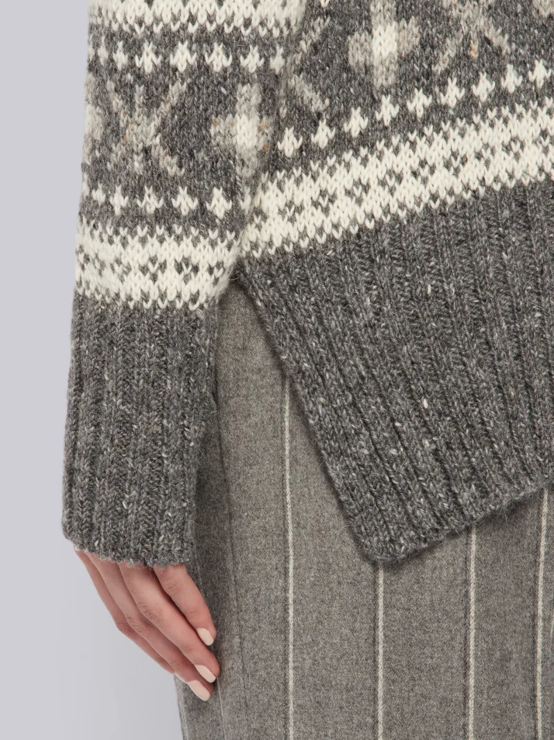 oversized fair isle cardigan