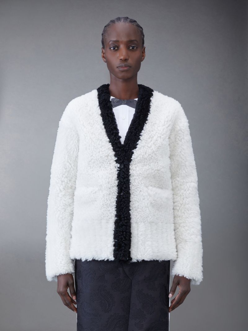 Shop Louis Vuitton Silk Plain Shearling Logo Knit & Fur Scarves
