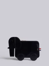 Elephant Clutch In Black Calf Leather