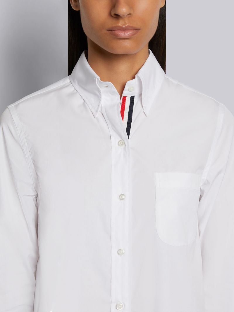 elongated button down shirt