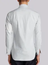 Embroidery Patch Armband Button Down Point Collar Shirt In Medium Grey Oxford