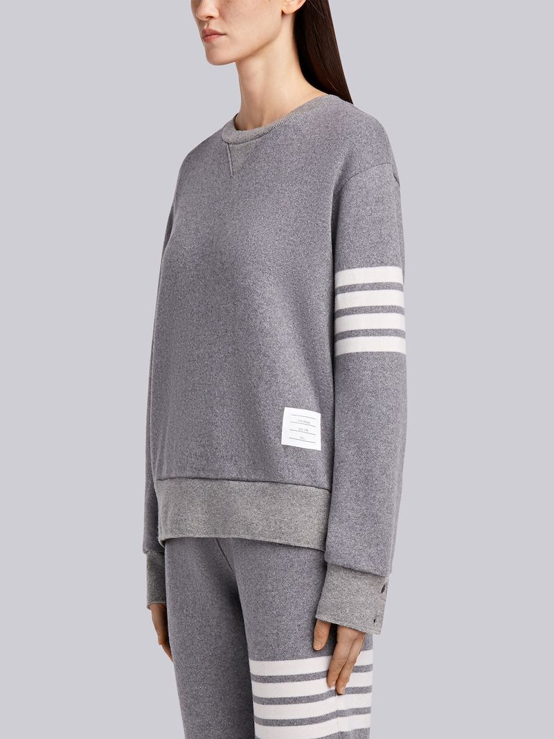 thom browne engineered stripe crew sweat