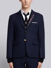 Engineered Lapel Striped Donegal Wool Classic Sport Coat