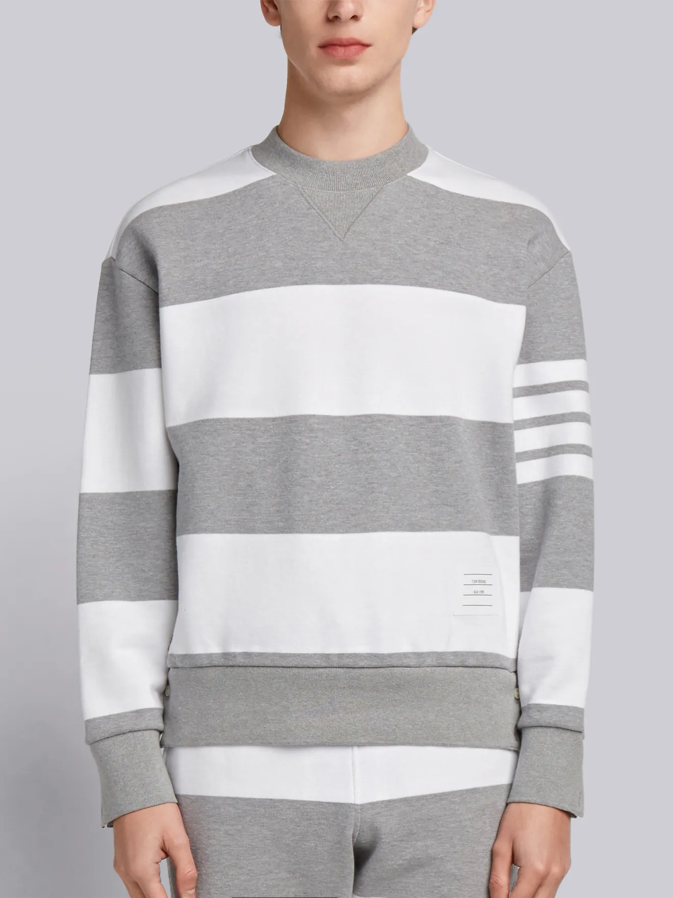 Thom browne engineered 2025 stripe crew sweat