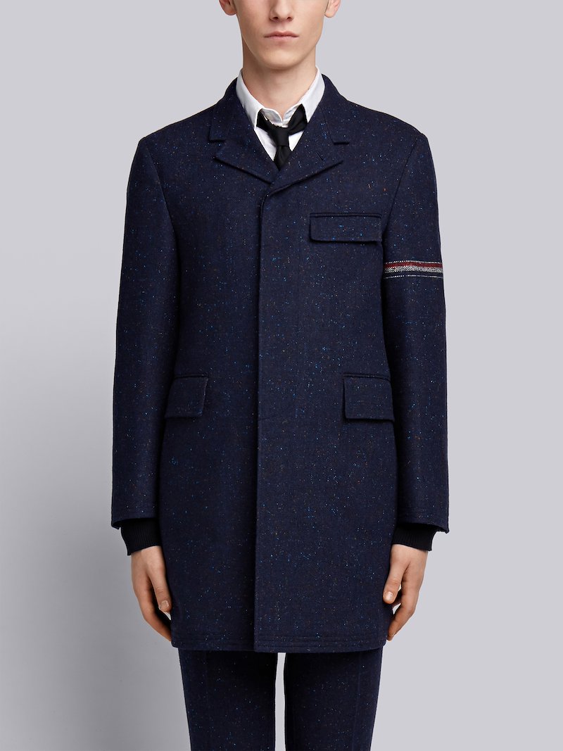 Engineered Stripe Classic Unconstructed Chesterfield Overcoat|Thom Browne