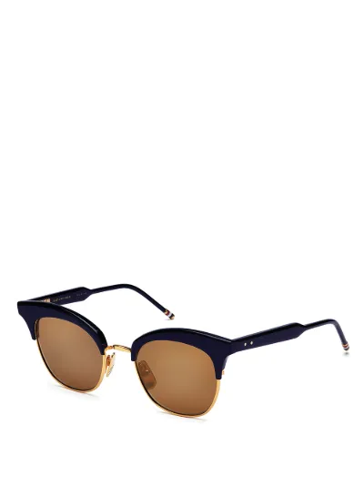 18K Gold Titanium & Navy Acetate Sunglasses 18K Gold Titanium & Navy Acetate Sunglasses