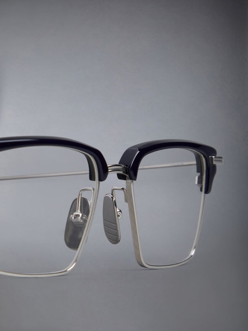 Acetate And Titanium Rectangular Eyeglasses