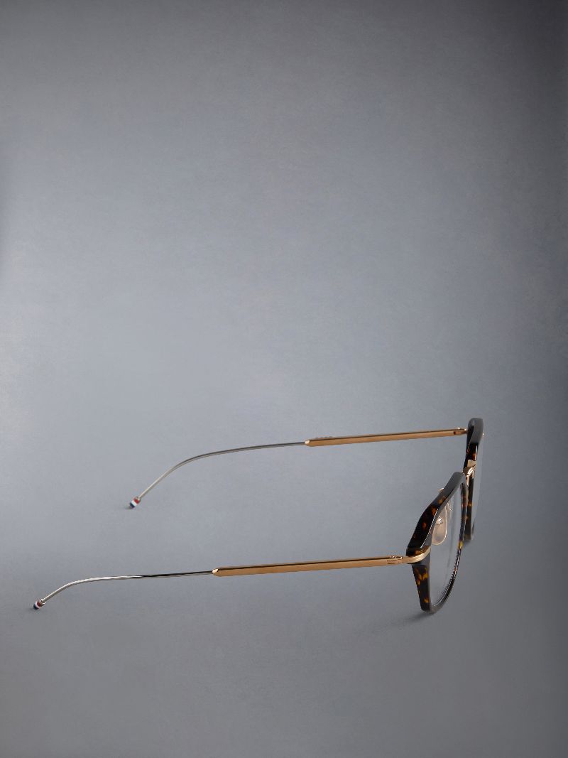 Acetate And Titanium Rectangular Eyeglasses