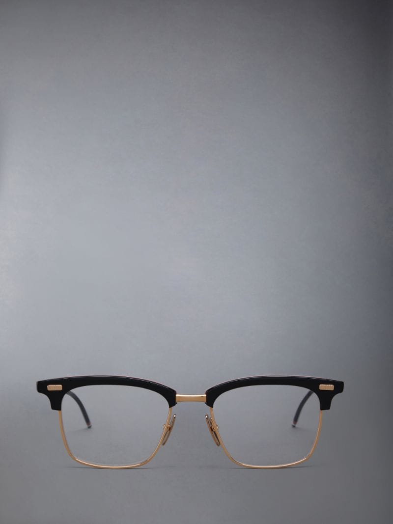 Acetate And Titanium Rectangular Eyeglasses
