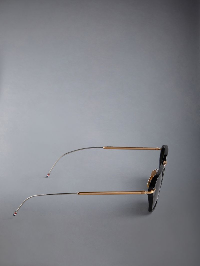 Acetate And Titanium Rectangular Sunglasses