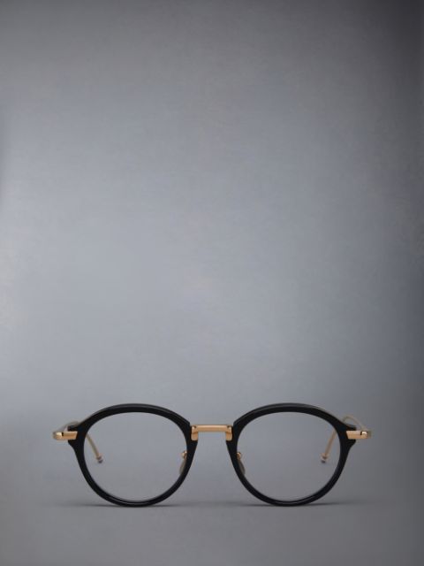 TB011 - Navy and Gold Round Glasses | Thom Browne