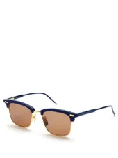 Navy, Brown & 18k Gold Sunglasses