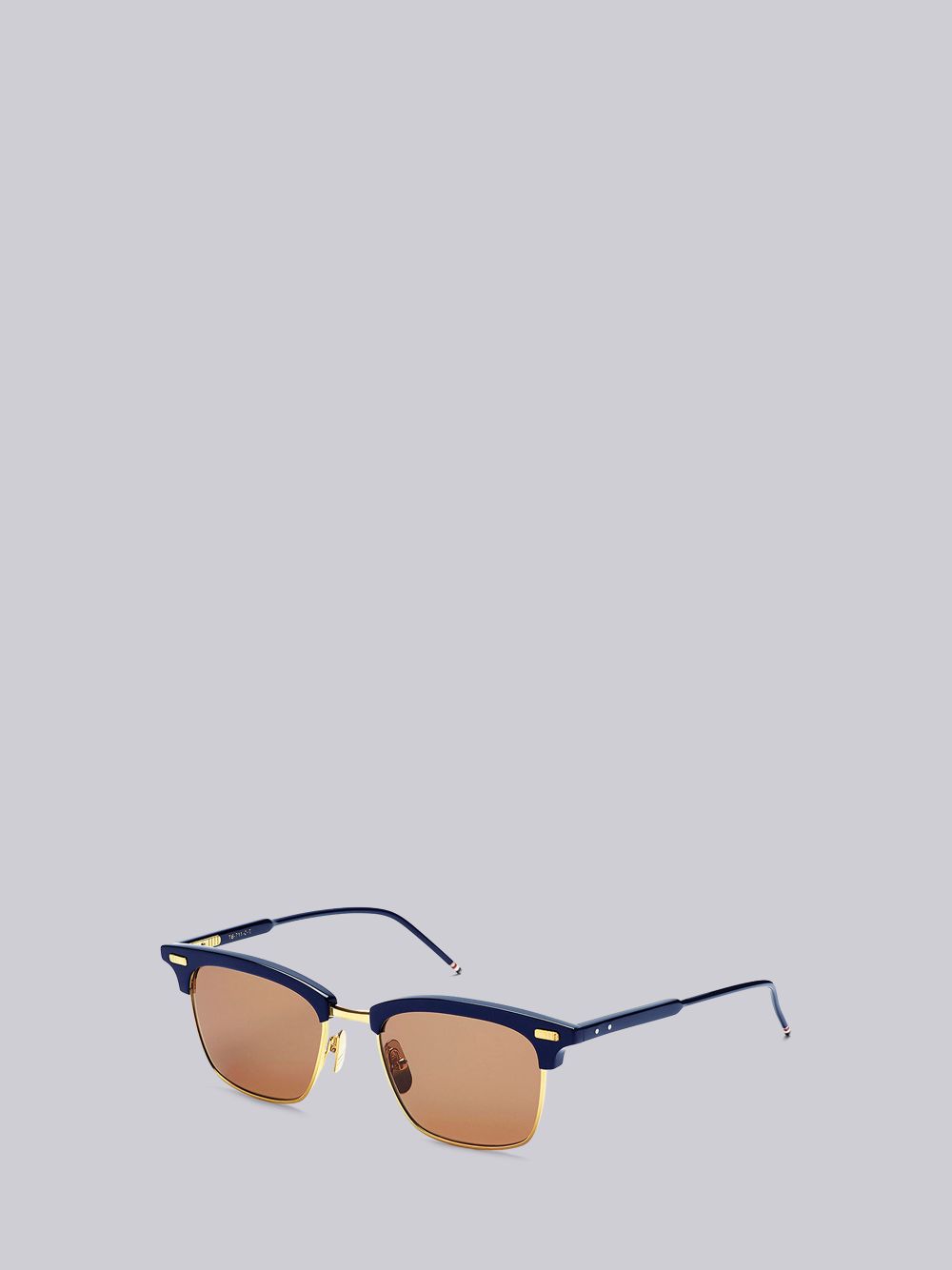 Navy, Brown & 18k Gold Sunglasses | Thom Browne