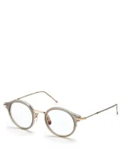 Round Crystal Grey & 12k Gold Sunglasses