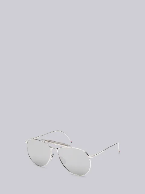silver aviator glasses