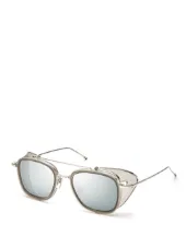SILVER SUNGLASSES WITH MESH SIDES & GREY LENS