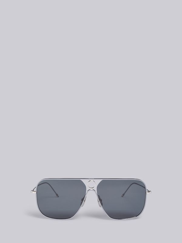 TB114 - Sliver Rectangular Aviator Sunglasses