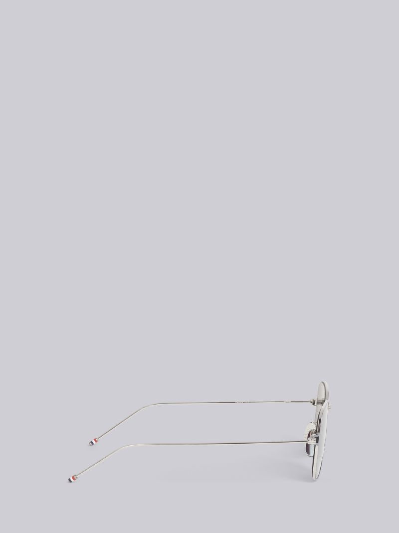 TB116 - Silver Thin Squared Sunglasses