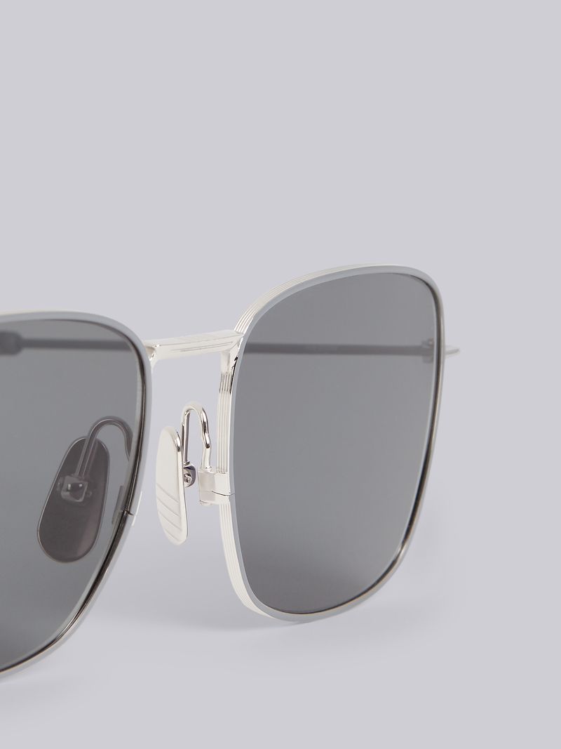 TB117 - Silver Oversized Squared Aviator Sunglasses