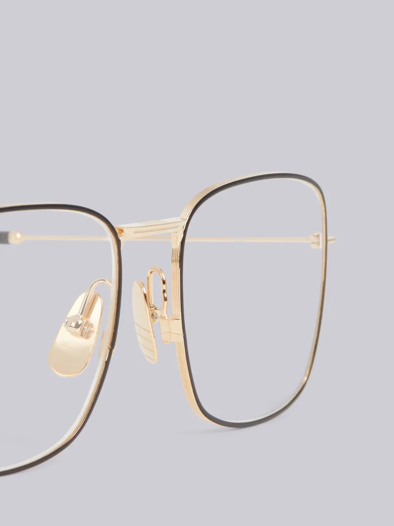 TB117 - White Gold Oversized Squared Aviator Glasses