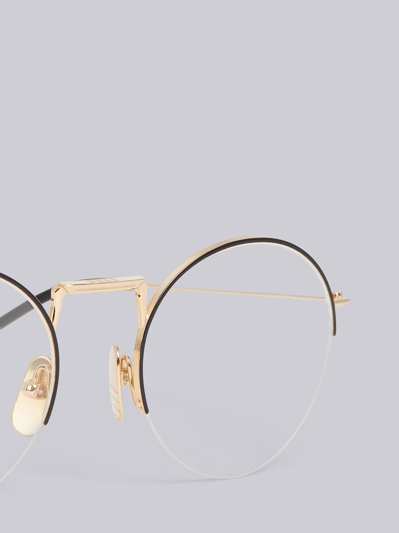 TB118 - White Gold Hingless Round Glasses