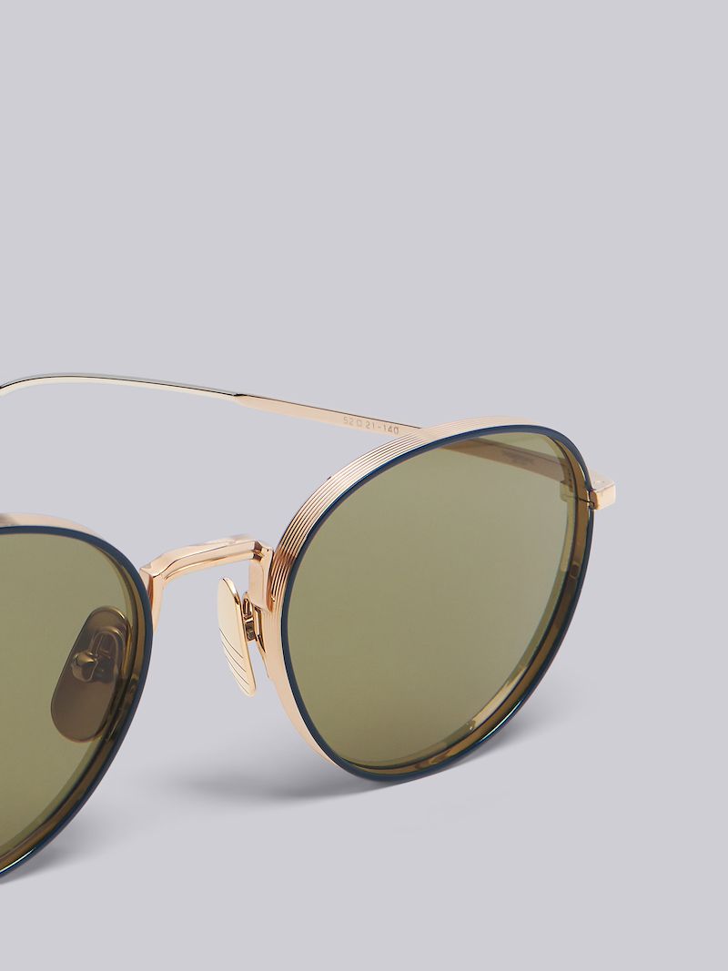 TB119 - Navy and White Gold Pantos Sunglasses