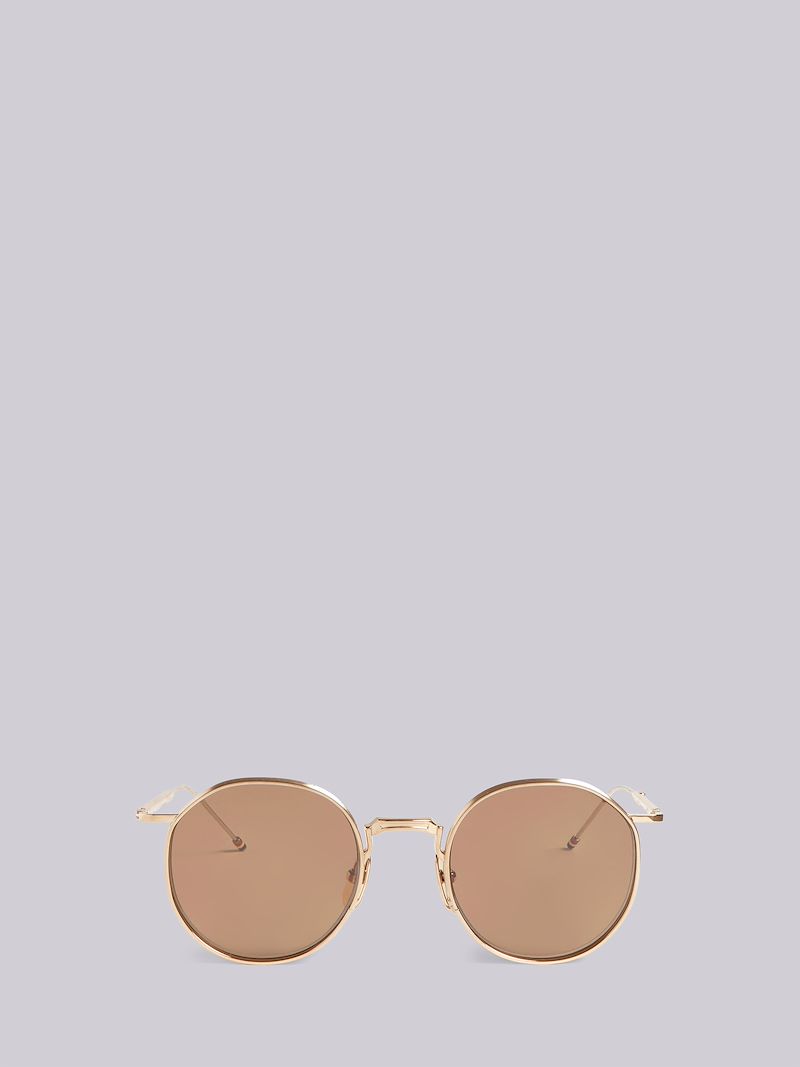 TB125 - White Gold And Brown Pantos Sunglasses