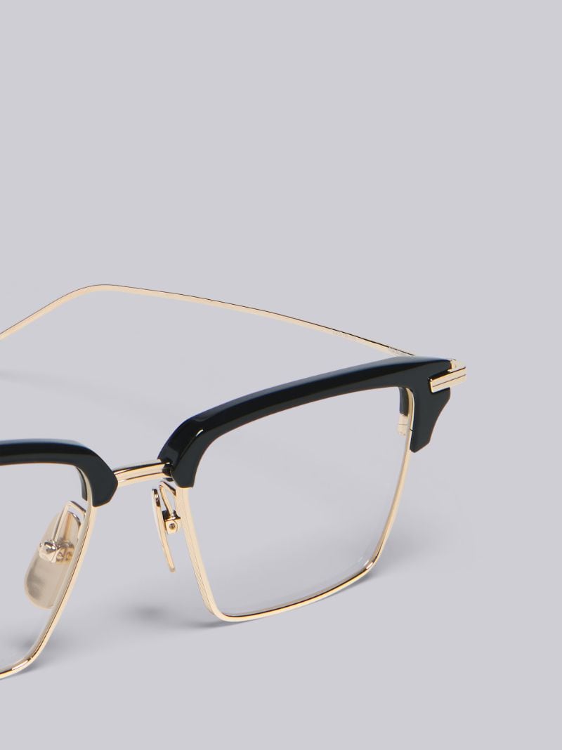 TB422 - Black and White Gold Wayfarer Eyeglasses