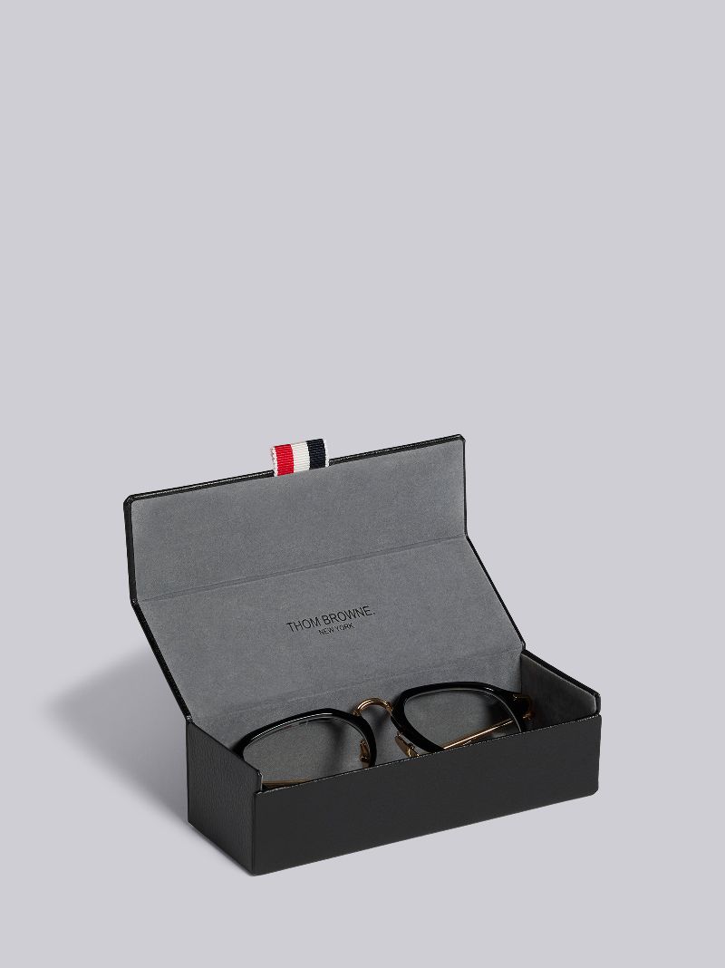 TB423 - Black And White Gold Clubmaster Glasses | Thom Browne Official