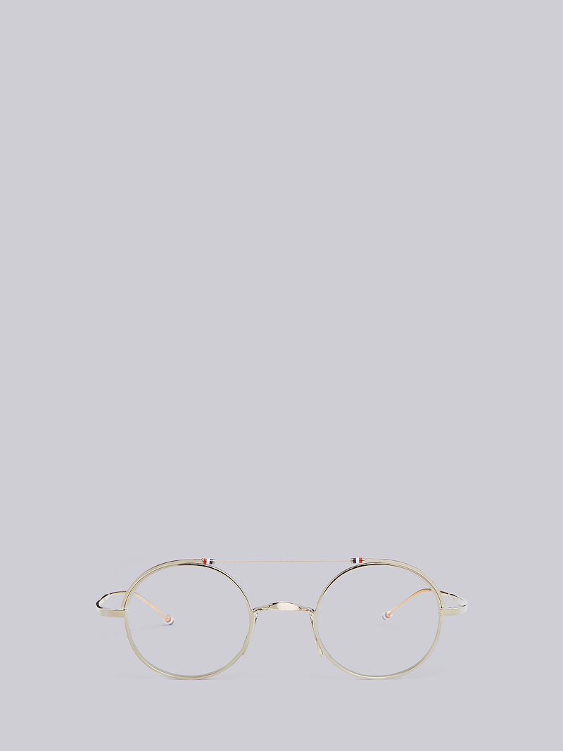 Tb910 シルバーゴールド ラウンドフレームメガネシルバートーン Thom Browne 公式オンラインサイト Tb910 シルバーゴールド ラウンドフレームメガネシルバートーン Thom Browne 公式オンラインサイト