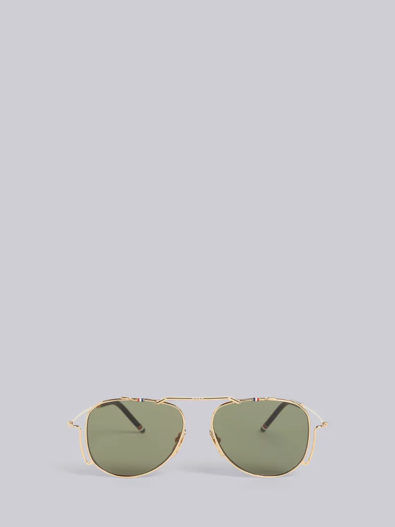 TB917 - White Gold Classic Aviator Sunglasses