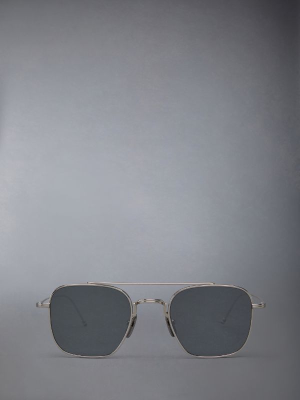 Titanium Square Aviator Sunglasses