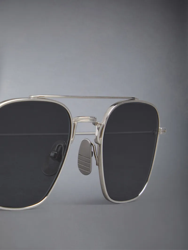 Titanium Squared Aviator Sunglasses