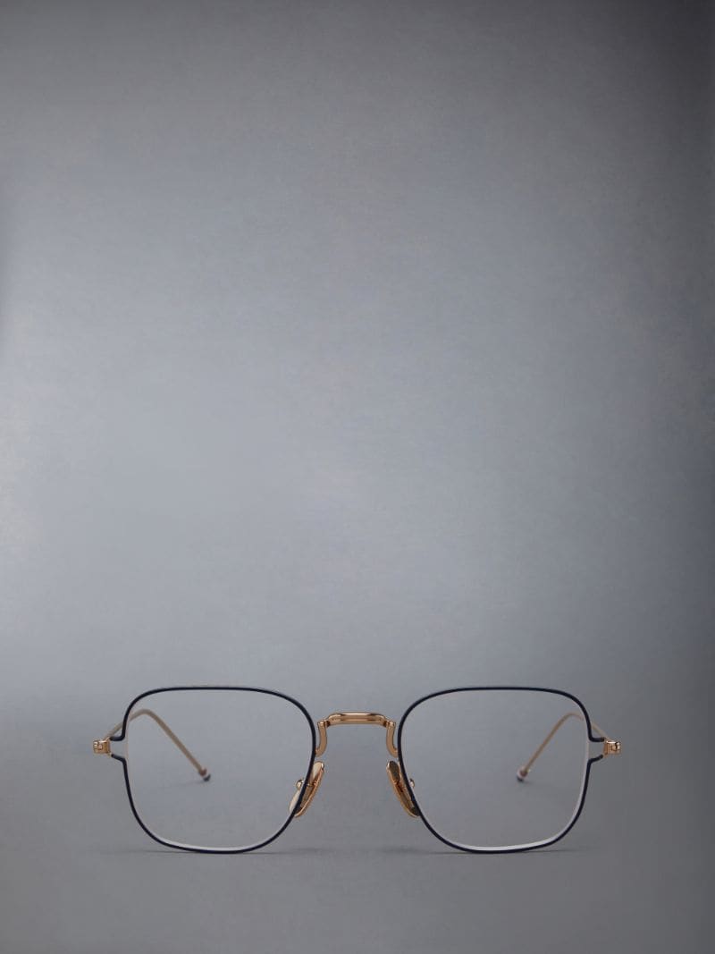 チタン スクエア 眼鏡ブルー | Thom Browne 公式オンラインサイト