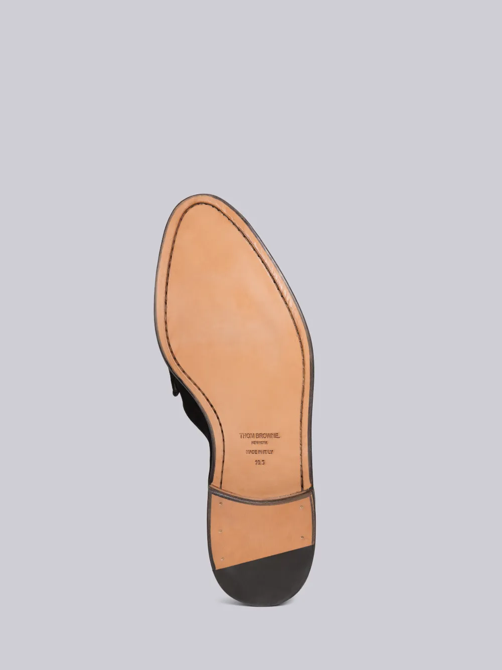 FINE CHILDREN'S SUEDE VARSITY PENNY LOAFER | Thom Browne