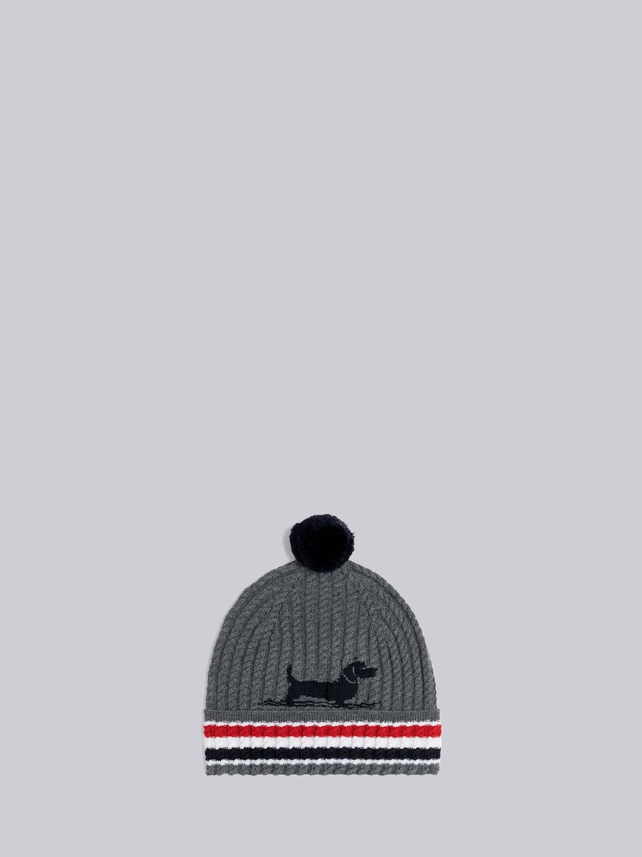 Fine Merino Baby Cable Hector Pom Pom Hat | Thom Browne