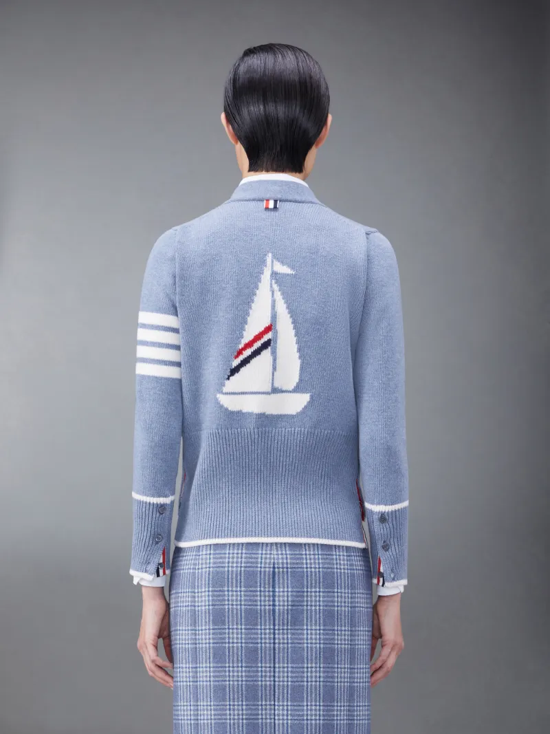 Thom browne blue on sale cardigan