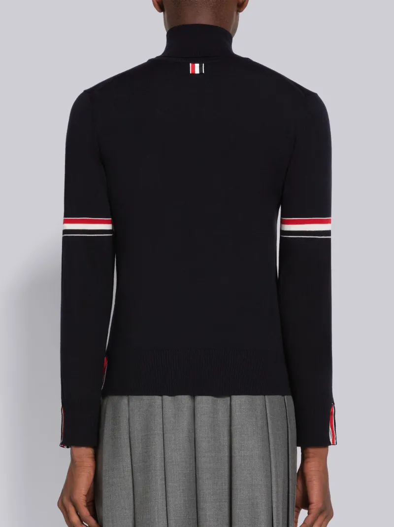 Fine Merino Stripe Relaxed Turtleneck