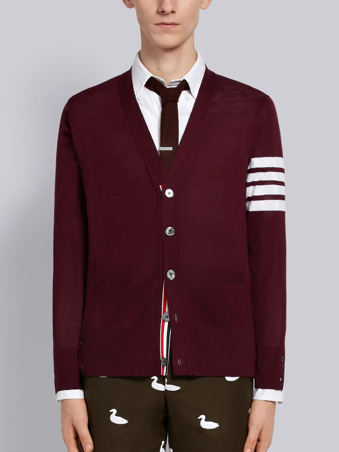 thom browne merino cardigan