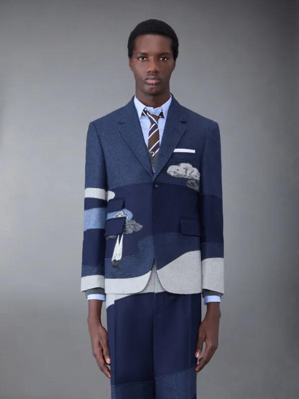 Flannel Patchwork Whale and Ship Sport Coat