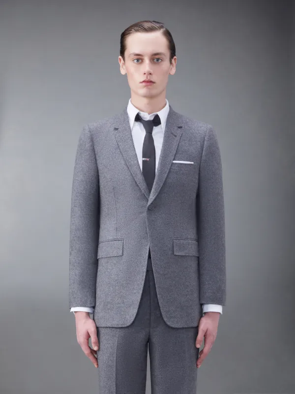 Flannel Square Shoulder Elongated Sport Coat