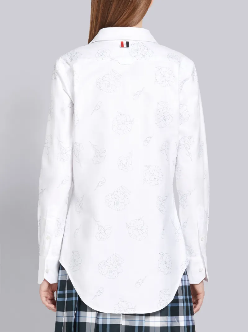 Floral Embroidery Carnation Shirt