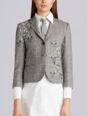 floral embroidery single breasted coat