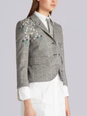 floral embroidery single breasted coat