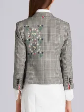 floral embroidery single breasted coat