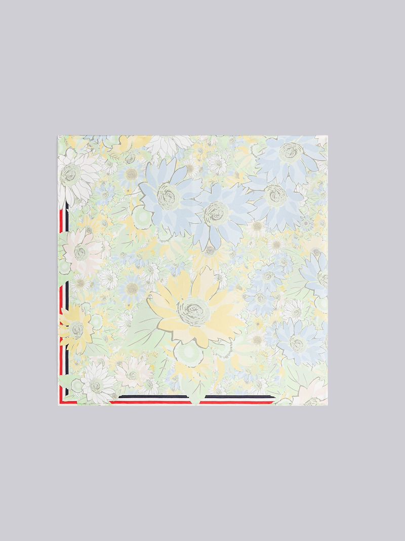 Floral Silk Twill Square Scarf