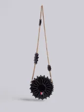 Flower Bag With Chain Shoulder Strap In Calf Leather
